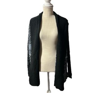 NWT John & Jenn Long Sleeve Sweater Cardigan Knot Blue Black Womens L